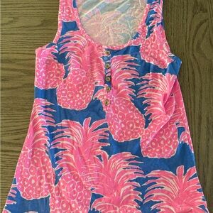 Pink and Blue Lily P Pineapple Print Tank Top